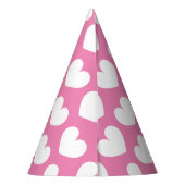 かわいいピンクのハート誕生日パーティー紙コーン帽子 パーティーハット (裏面)