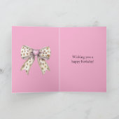 かわいいピンクのハート豹 ギャルリーボウ 誕生日 カード (内部)