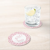 かわいいピンクのハート赤ちゃんシャワー女の子 ラウンドペーパーコースター (インサイチュ)