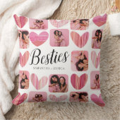 かわいいピンクのハート&フォトコラージュパターン クッション (ブランケット)