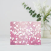 かわいいピンクのハート ポストカード (スタンド正面)