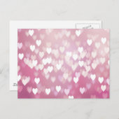 かわいいピンクのハート ポストカード (正面/裏面)