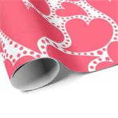 かわいいピンクのハート ラッピングペーパー (ロールコーナー)