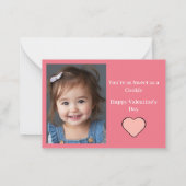 かわいいピンクのハートCookie写真教室バレンタイン ノートカード (裏面)