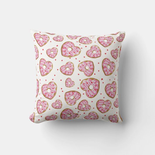かわいいピンクのハートCookie クッション (正面)