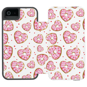 かわいいピンクのハートCookie iPhone SE/5/5sウォレットケース