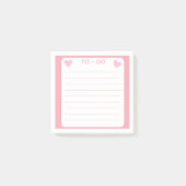 かわいいピンクのハートTo-Doリストメモ帳 ポストイット (正面)
