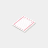 かわいいピンクのハートTo-Doリストメモ帳 ポストイット (アングル)