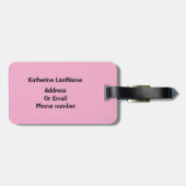 かわいいピンクのバスケットボールの子ども ラゲッジタグ (裏面横)
