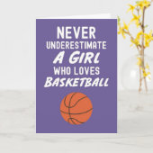 かわいいピンクのバスケットボールカード 赤ちゃんの女の子 子供向け カード (黄色い花)