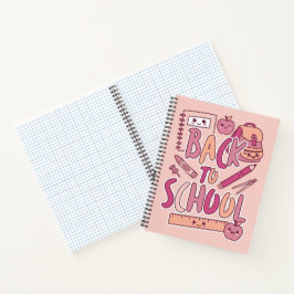 かわいいピンクのバックトゥスクール用品 学生 ノートブック