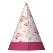 かわいいピンクのバニーの庭の子供の誕生日 パーティーハット (裏面)