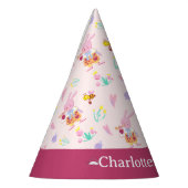 かわいいピンクのバニーの庭の子供の誕生日 パーティーハット (左)