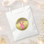 かわいいピンクのバニーイースター フェイバーバッグ (クリップ留めされた状態)