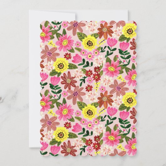 かわいいピンクのバニーガールバースデーパーティーへの招待 招待状 (裏面)