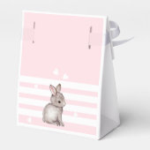 かわいいピンクのバニーベビーシャワー フェイバーボックス (裏面サイド)
