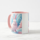 かわいいピンクのバニー綿キャンディクラウド マグカップ (正面左)