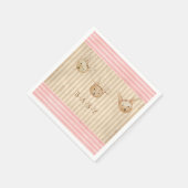 かわいいピンクのバニー赤ちゃん女の子の赤ちゃんシャワー スタンダードカクテルナプキン (角)