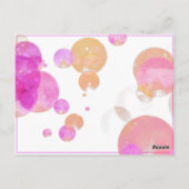 かわいいピンクのバブルガーリーキッズフォト誕生日 ポストカード (裏面)
