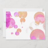 かわいいピンクのバブルガーリー写真誕生日 サンキューカード (裏面)