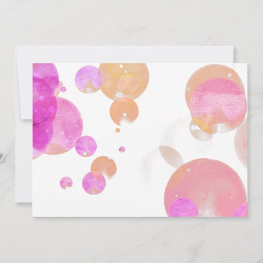 かわいいピンクのバブルガーリー写真誕生日 サンキューカード (裏面)