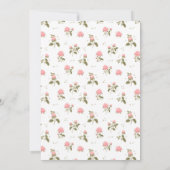 かわいいピンクのバラのボヘミアンフローラの女の子シャワー 招待状 (裏面)