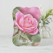 かわいいピンクのバラの感謝のメッセージカード サンキューカード (スタンド正面)