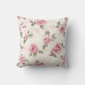 かわいいピンクのバラの花のブライズシャワー クッション (正面)