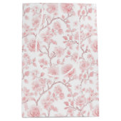 かわいいピンクのバラの花のブライズシャワー ミディアムペーパーバッグ (正面)