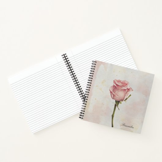 かわいいピンクのバラの花フローラフォトジャーナル ノートブック (内部)