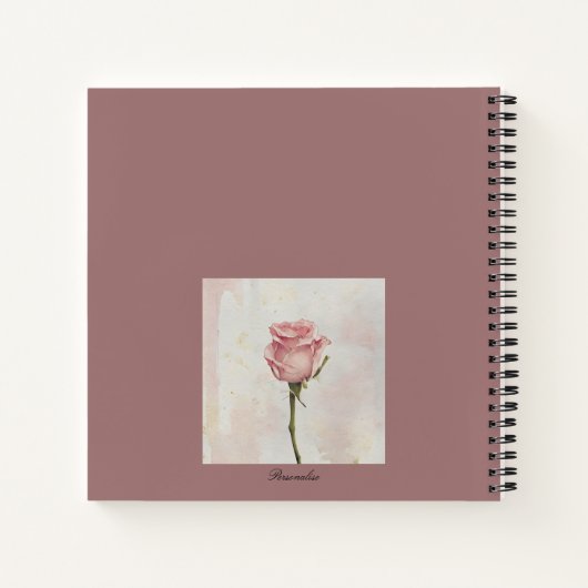 かわいいピンクのバラの花フローラフォトジャーナル ノートブック (裏面)