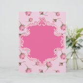 かわいいピンクのバラの花束の渦巻きフレーム スクラップブッキングペーパー (スタンド正面)