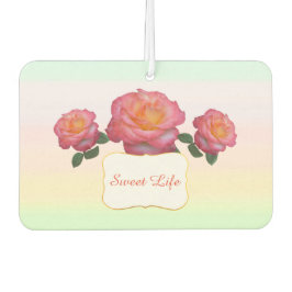 かわいいピンクのバラの花 カーエアーフレッシュナー