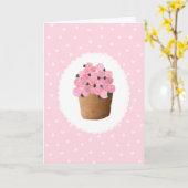 かわいいピンクのバラの花 ハッピーバレンタインデー カード (黄色い花)