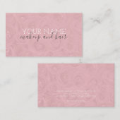 かわいいピンクのバラの髪とメイクアップの名刺 名刺 (正面/裏面)