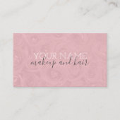 かわいいピンクのバラの髪とメイクアップの名刺 名刺 (正面)