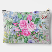 かわいいピンクのバラ化粧品ポーチ アクセサリーポーチ (裏面)