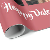 かわいいピンクのバラ幸せバレンタイン写真コラージュの愛 ラッピングペーパー (ロールコーナー)