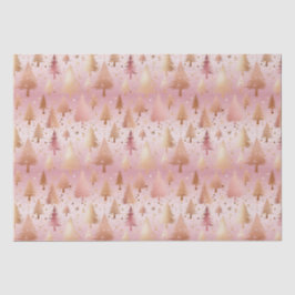 かわいいピンクのバラ金ゴールドツリーフェスティバルパターン 薄葉紙