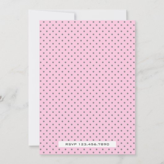 かわいいピンクのバレエの女の子のバレリーナの誕生会 招待状 (裏面)