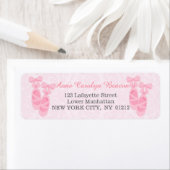 かわいいピンクのバレエ靴ダマスクパーソナライズされた ラベル (インサイチュ)