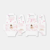 かわいいピンクのバレリーナとバルーンの誕生日 フェイバーボックス (折り畳みなし)