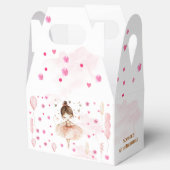 かわいいピンクのバレリーナとバルーンの誕生日 フェイバーボックス (オープン)