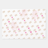 かわいいピンクのバレリーナとバルーンの誕生日 ラッピングペーパーシート (正面3)