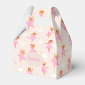 かわいいピンクのバレリーナをテーマパーソナライズされたにした フェイバーボックス (裏面サイド)