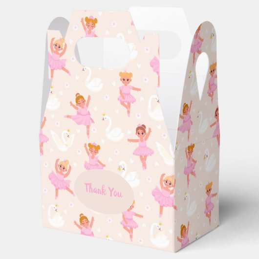 かわいいピンクのバレリーナをテーマパーソナライズされたにした フェイバーボックス (オープン)