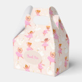 かわいいピンクのバレリーナをテーマパーソナライズされたにした フェイバーボックス (正面サイド)