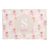 かわいいピンクのバレリーナキッズパーソナライズされたズ 枕カバー (正面)