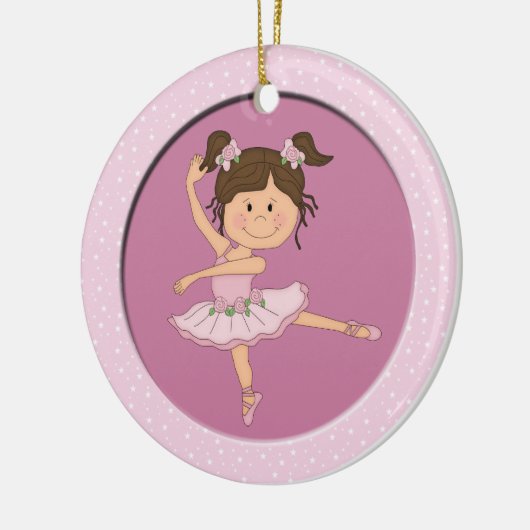 かわいいピンクのバレリーナ1のバレエの星 セラミックオーナメント (左)