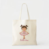 かわいいピンクのバレリーナ3のバレエの星 トートバッグ (正面)